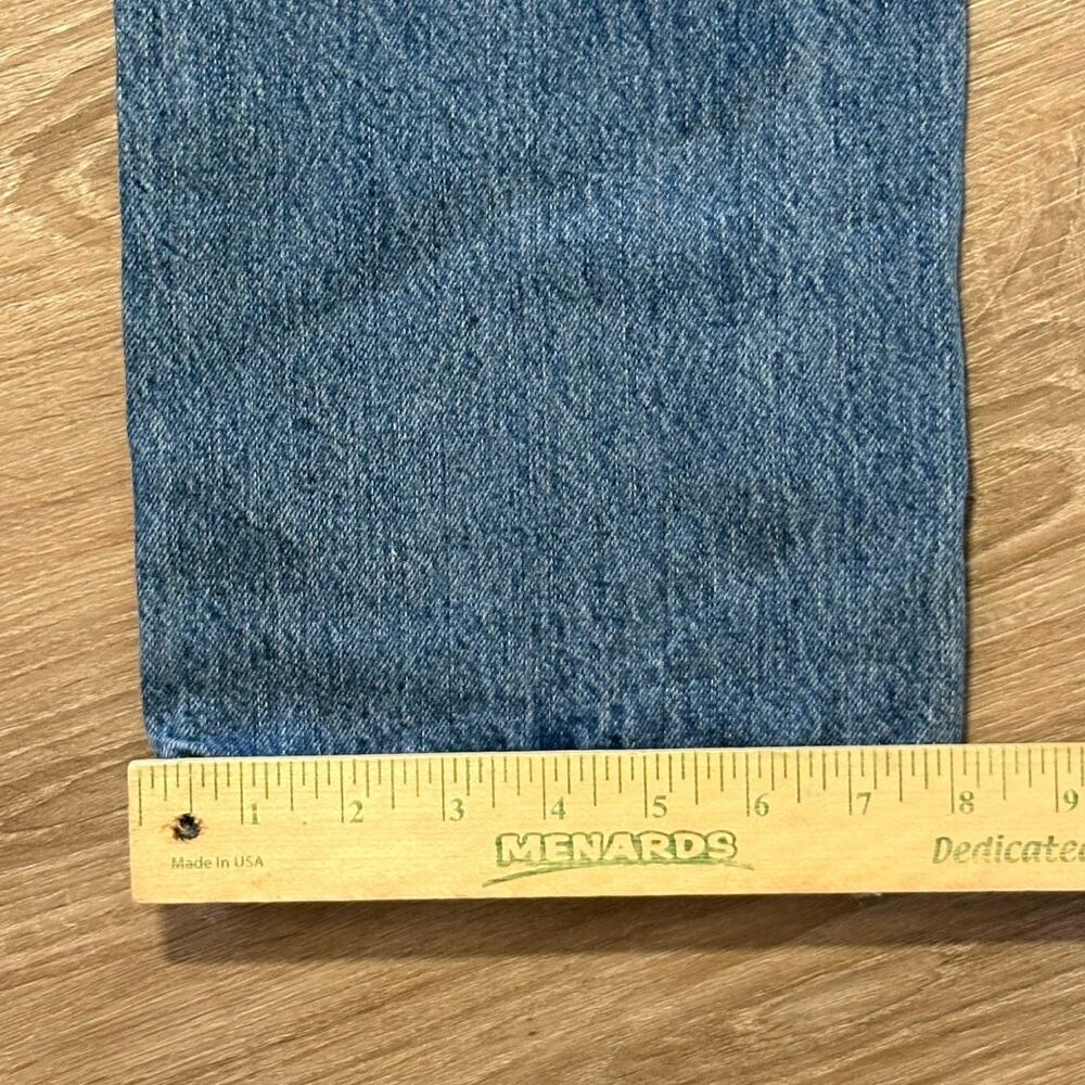 Good American Distressed Straight Leg Jeans Size 14 Frayed Waist Medium Wash​ - Picture 9 of 9